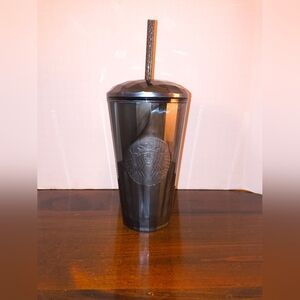 Starbucks Black Stainless-Look Reusable Tumbler with Straw